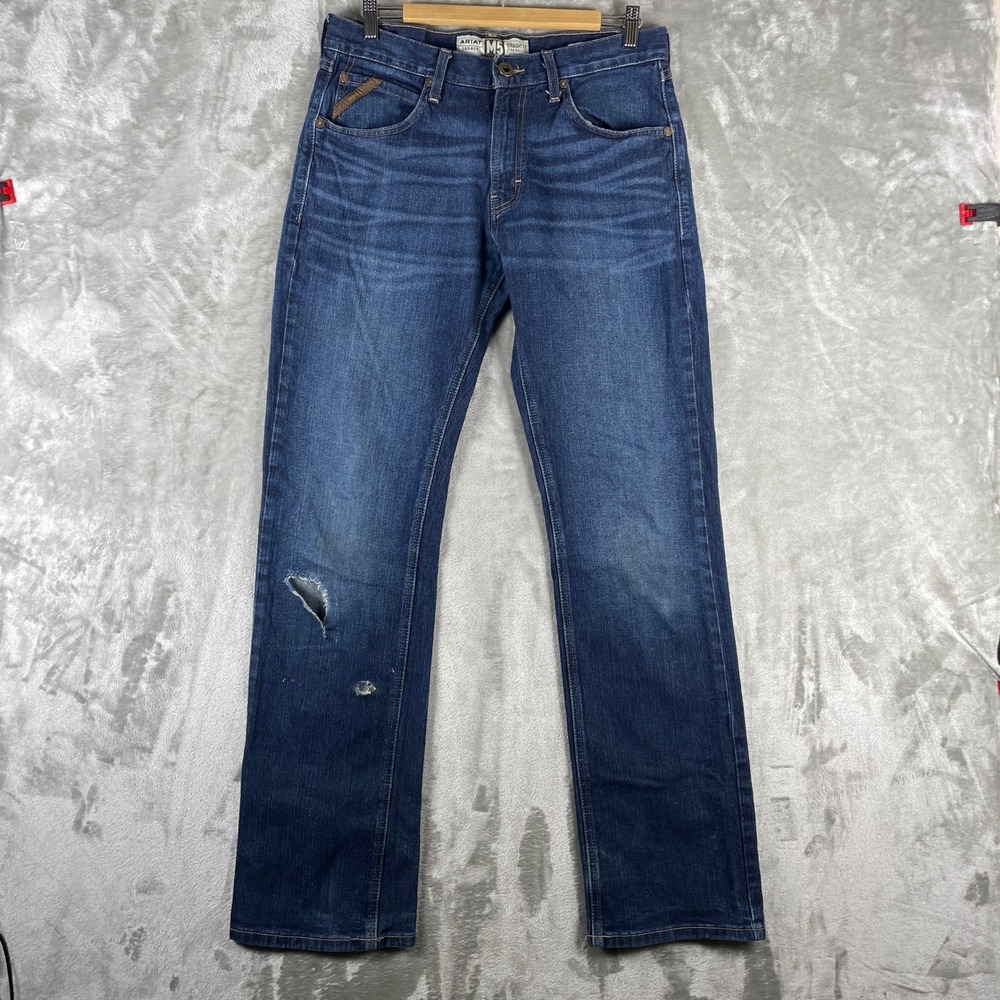 Ariat M5 Straight Leg Jeans Men 32x36 Blue Durham Legacy Stackable Denim